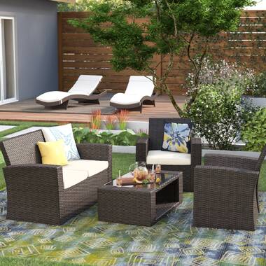 4 piece rattan garden set new arrivals